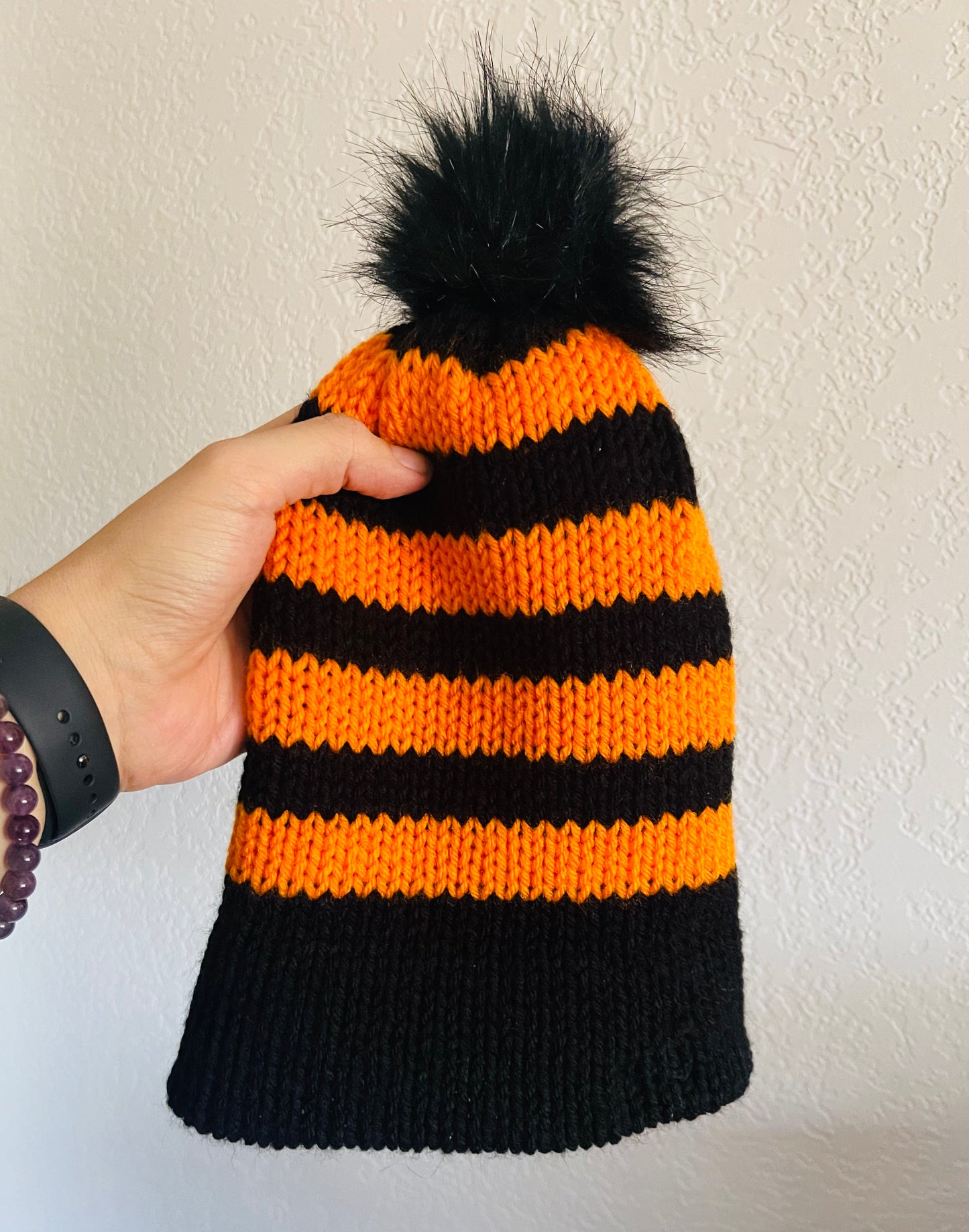 Beanie Orange and Black Striped  (Halloween collection)